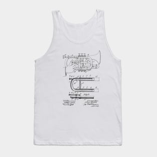 Cornet Vintage Patent Hand Drawing Tank Top